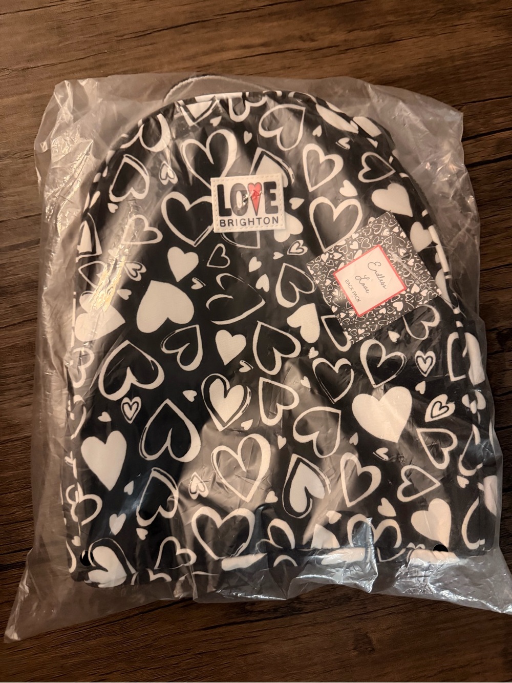 Brighton Black and White Heart Backpack - Brighton